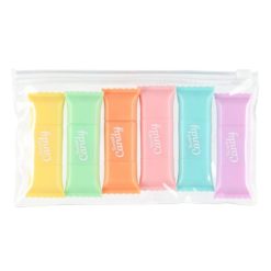 Korostuskynä pastelli 6kpl penaalissa