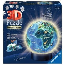 3D palapelipallo 74 palaa maapallo valolla Ravensburger