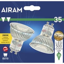 Led lamppu Gu10 3,8 W 2 kpl, 500 Candela