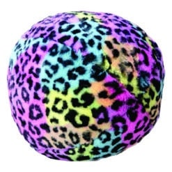 värikäs Needoh Dohzee Furry Leopard -pallo, jonka pinnassa on leopardikuvio