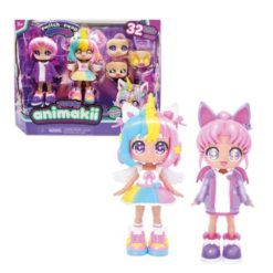 Animakii nukkesetti yksisarvinen/lepakko