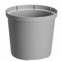 harmaa muovinen kukkaruukku