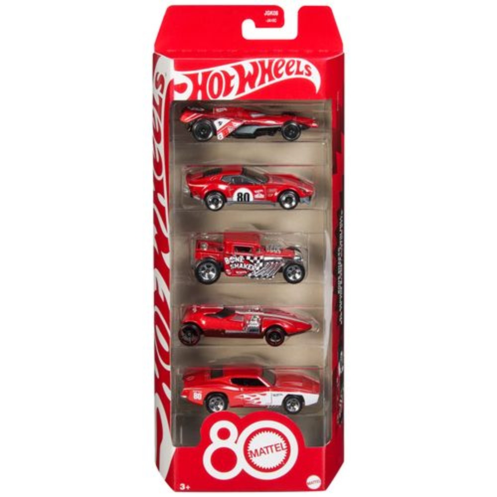 Hot Wheels auto 5 kpl Mattel 80V ruby red