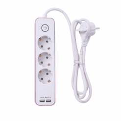 Alternative view of Jatkojohto 1.4 m 3 osa 2 x usb 2.1A Roosa