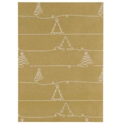 kuusia ruskealla/kultaisella pohjalla