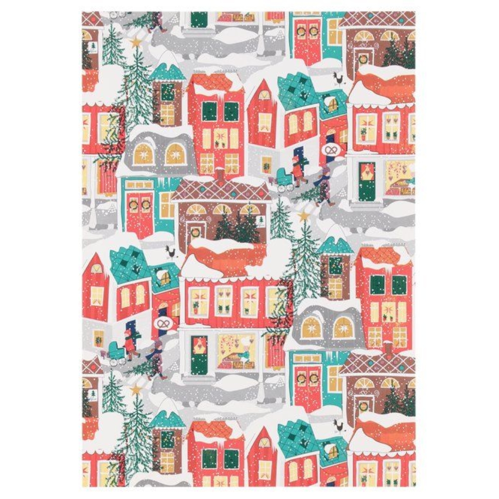 lumisia taloja -joulupaperi