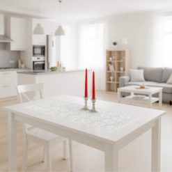 Alternative view of Kaitaliina 50 cm Pitsi valkohopeat minit