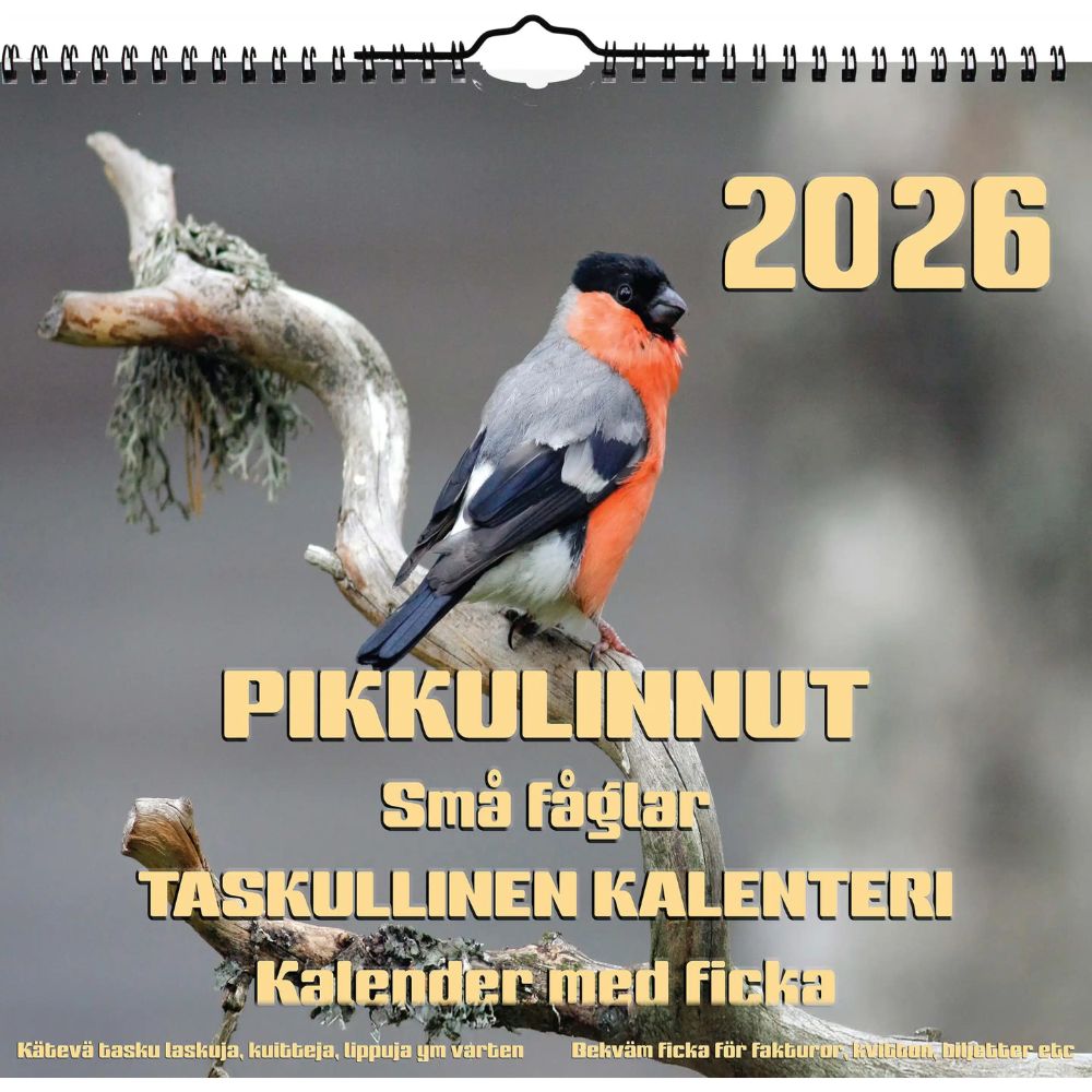 Kalenteri seinäkalenteri taskulla linnut 2026 Aika