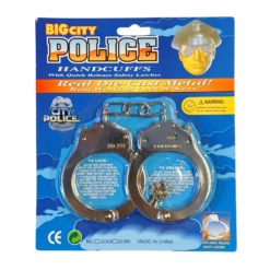 Käsiraudat metallia + avaimet Big City Police