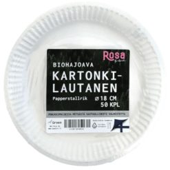 Kerta lautanen 18 cm 50 kpl Bio New