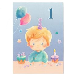 Kortti onnittelukortti tyttö tai poika 1 v