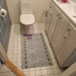 Kylpyhuonematto SOFT 65 cm harmaa valkoinen Kuvio