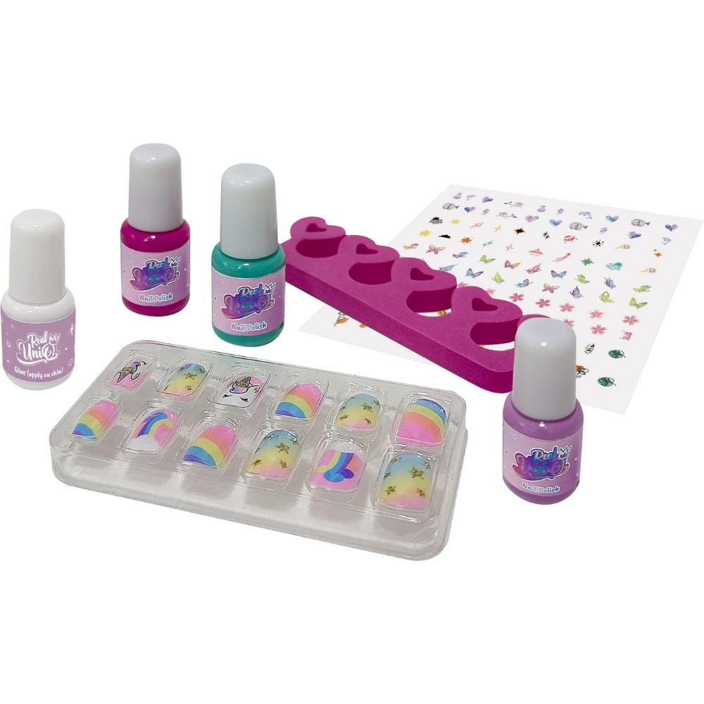 Kynsisetti Real Uniq Nail Art kynsilakkaa ja -tarroja