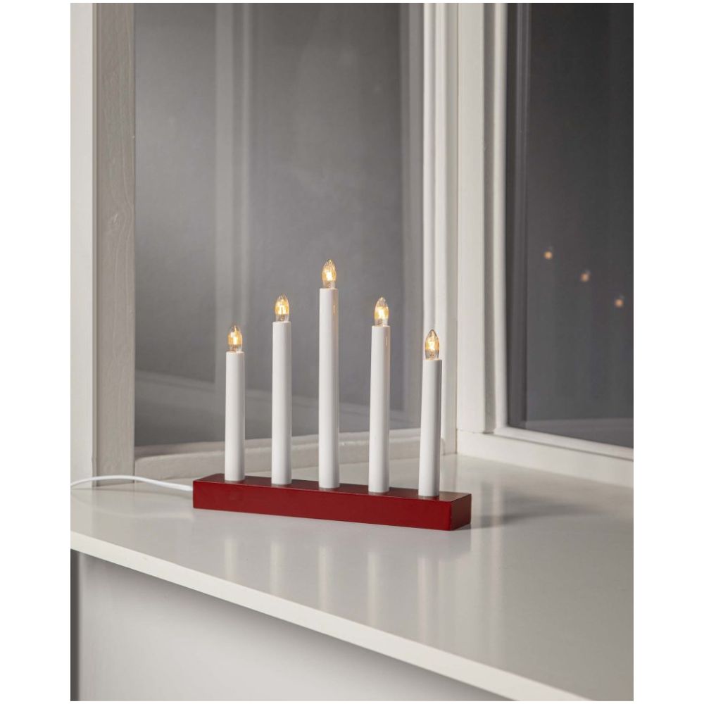 Kynttelikkö 5l punainen Inez