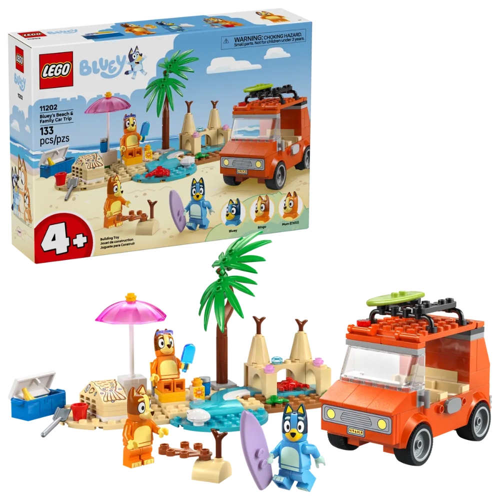 LEGO Bluey 11202 Blueyn perheen autoretki rannalle