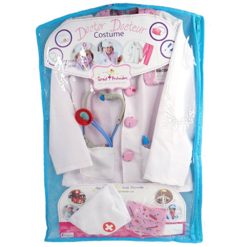 Lääkäriasu takki & housut pinkki 7 osaa