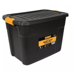 Laatikko 60 L lukittavalla kannella – tukeva ja pinottava säilytysratkaisu