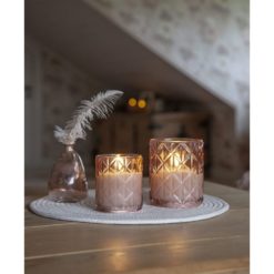 Led-kynttilä 10 cm roosa Flamme Romb