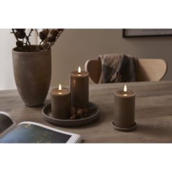 Led-kynttilä 17,5 cm ruskea Flamme Flow