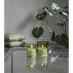 Led-pöytäkynttilä 12,5 cm vihreä Flamme Leaf