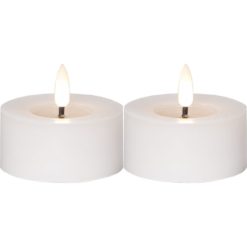 Led-tuikku 7 cm valkoinen Flamme Flow 2-pack