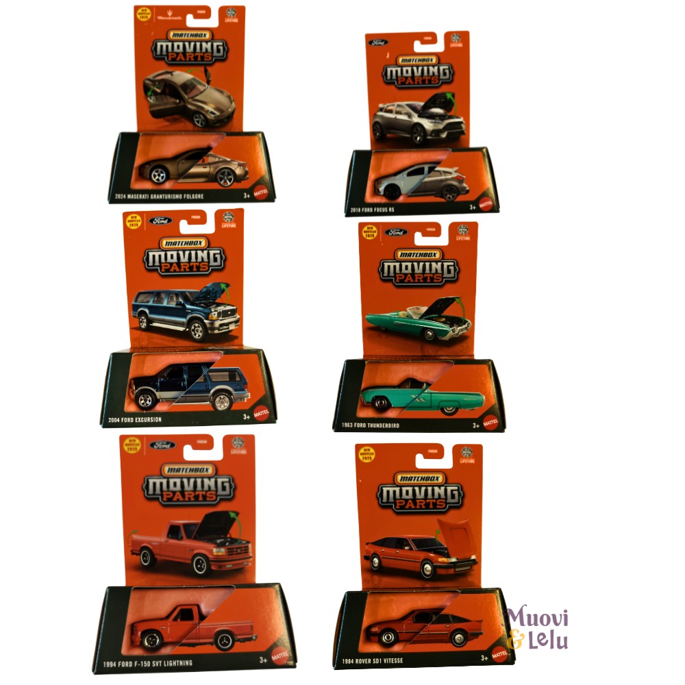 Matchbox auto moving parts erilaisia
