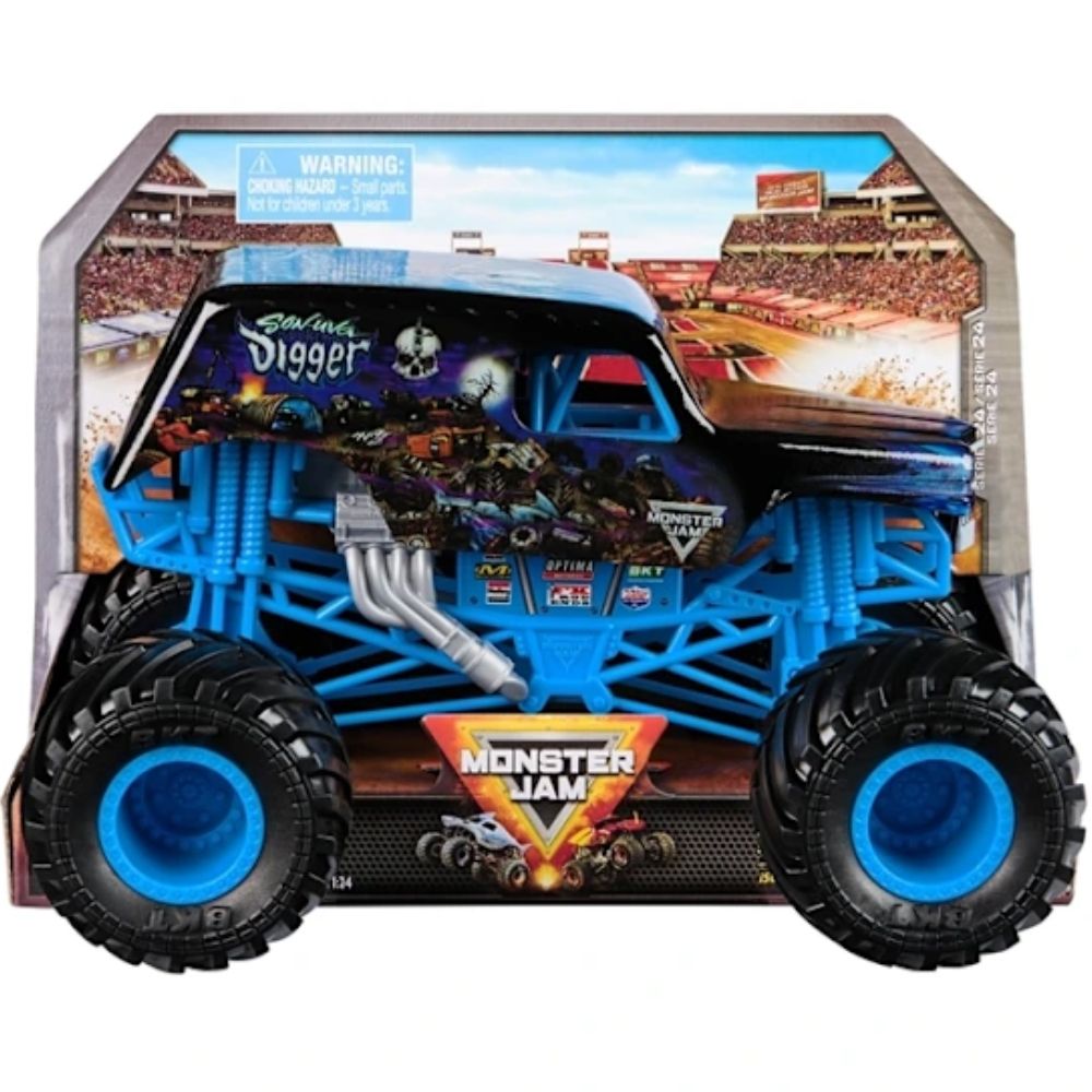 Monster Jam Sun-Uva Digger – Series 24 (1:24 Die-Cast, Blue Rims) - Image 3