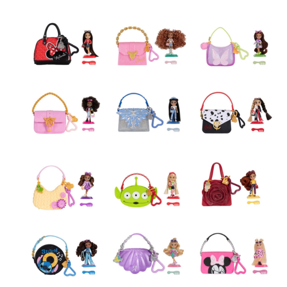 Muotinukke laukussa disney Ily tote erilaisia