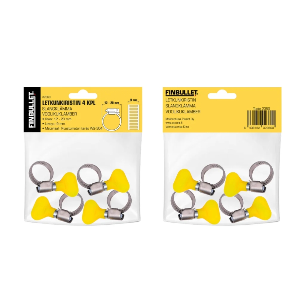 Letkukiristin siipimalli 12-25mm 4kpl RST