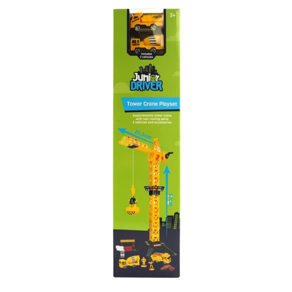 Nosturi 57 cm leikkisetti Junior Driver + 2 autoa