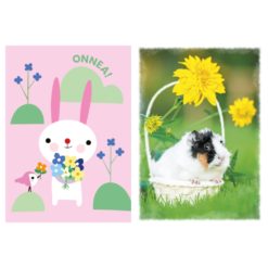 onnittelukortti: pupu tai marsu