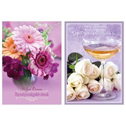 pinkit kukat tai valkoiset ruusut ja juomalasi