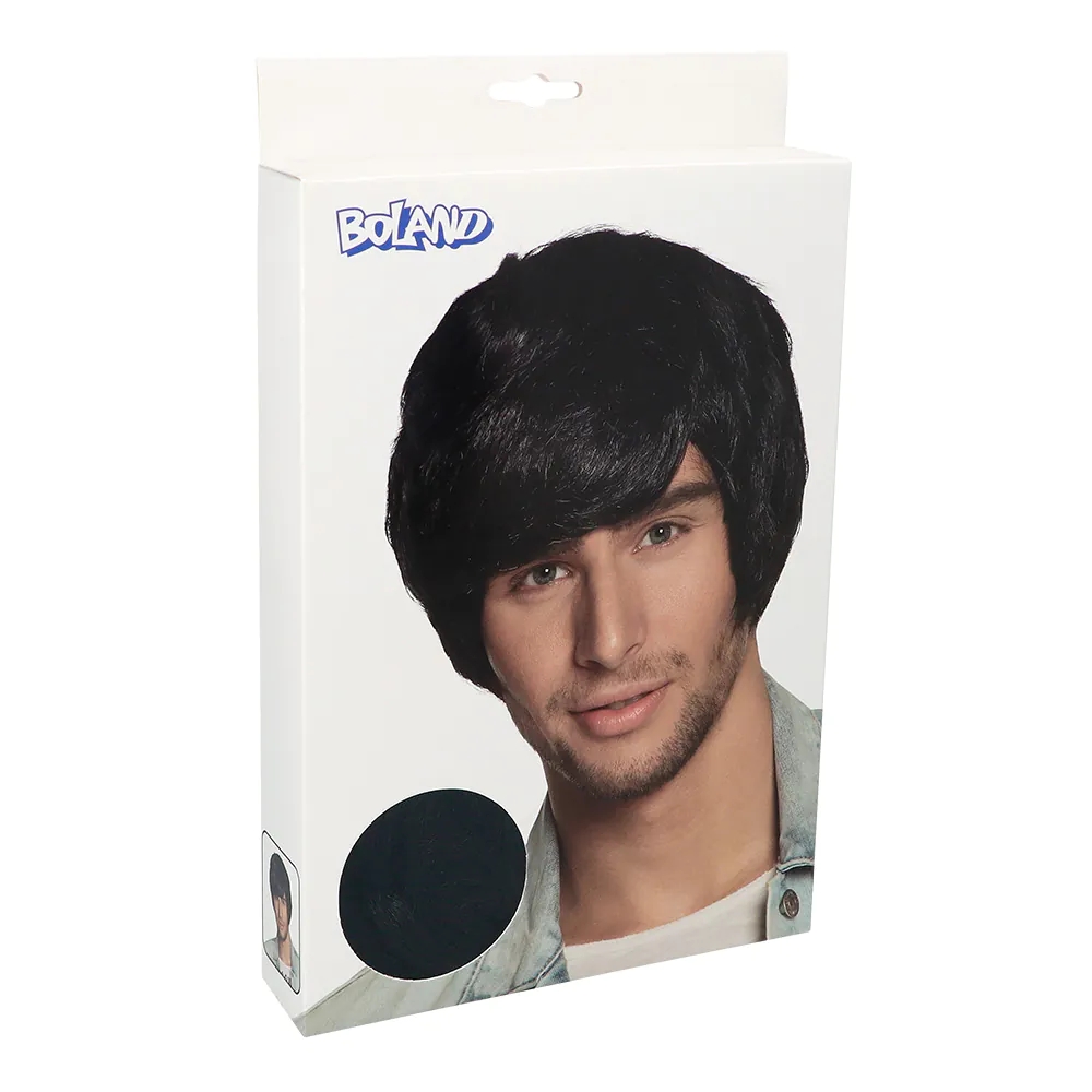 Peruukki Tyler musta lyhyt Boland