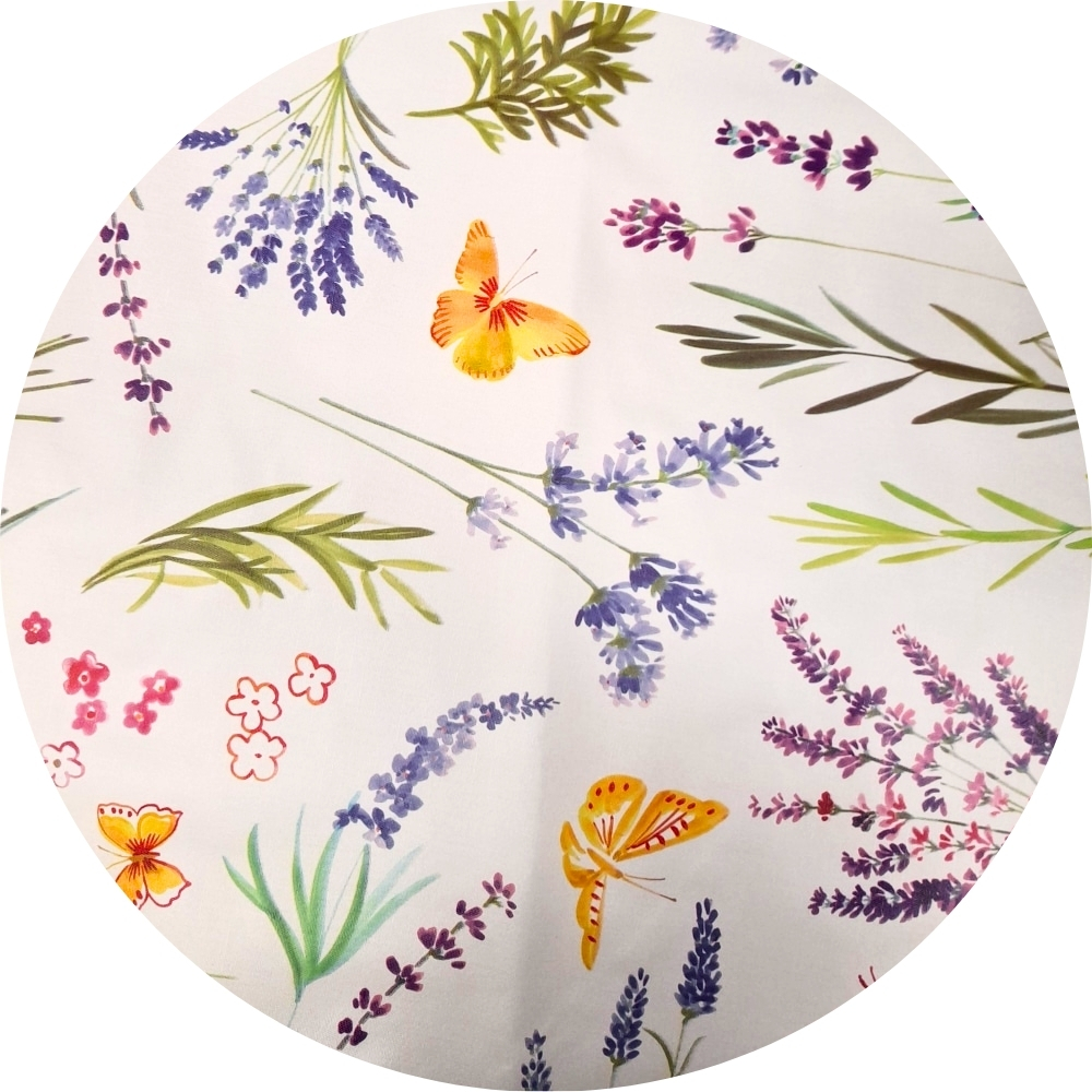 Pyöreä vahakangas 140 cm kesäkukka