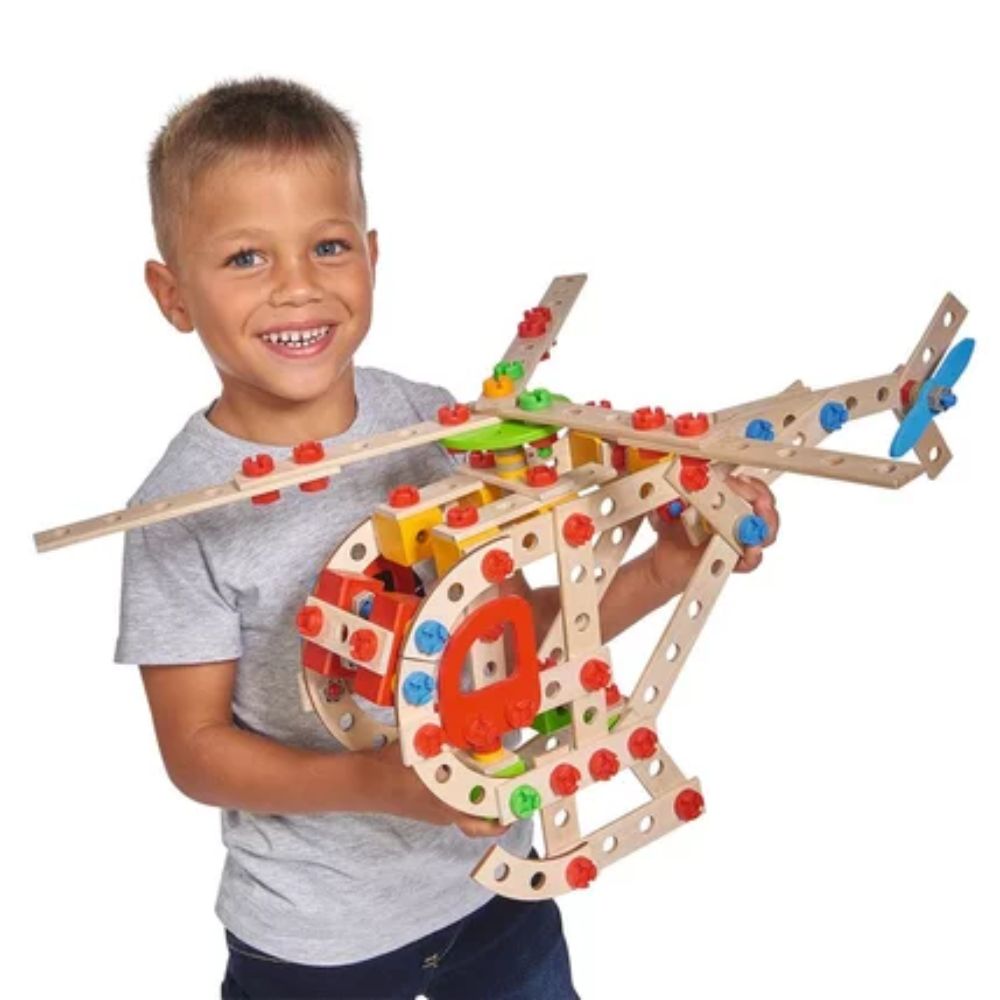 Rakennussarja 5in1 puinen 225 osaa Helikopteri Eichhorn - Image 6