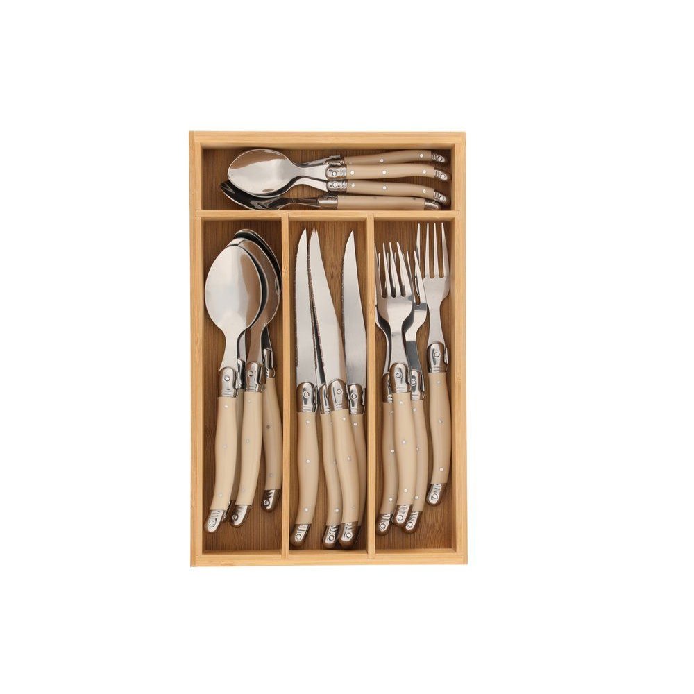 Ruokailuvälineet bambulaatikossa 16 kpl