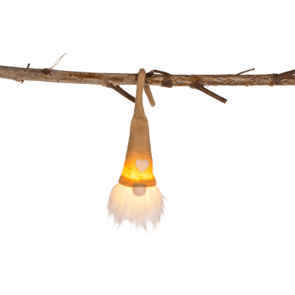 Tonttu valolla pun tai beige