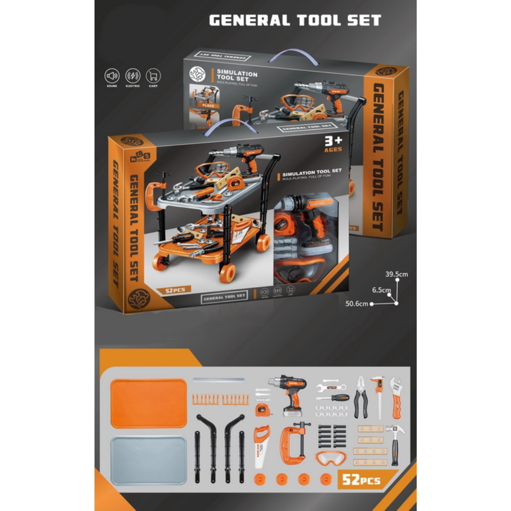 Työkalukärry ja työkalut 52 osaa