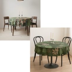 Pyöreä Vahakangas 140 cm Trooppinen Tanssi vihreä