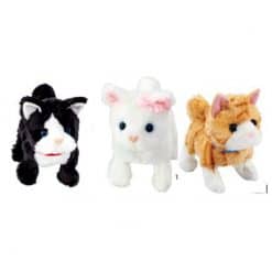 Kissa pehmolelu kävelevä erilaisia