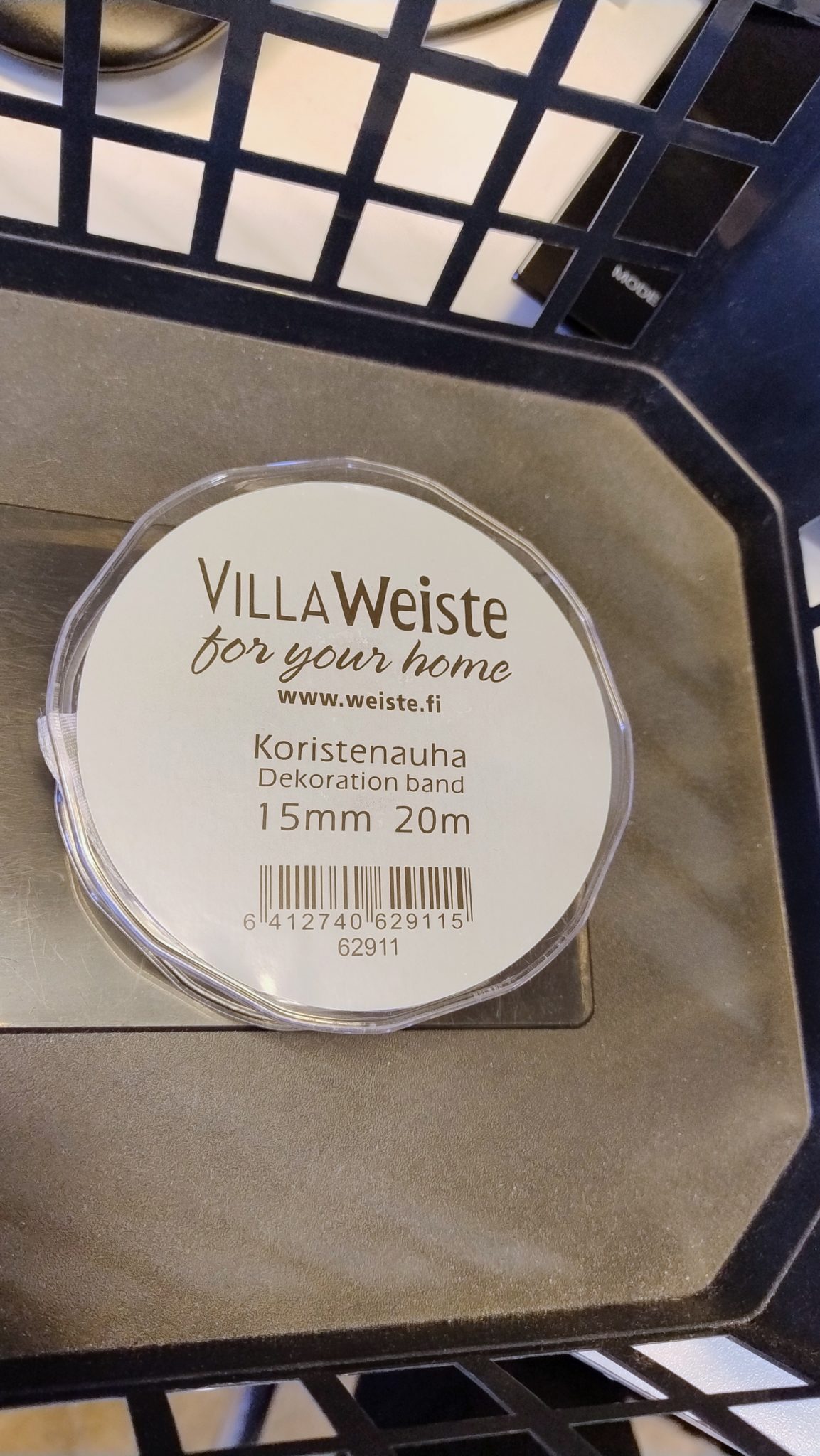 Ruutunauha vaal.harmaa/valk. 20 m - Image 2