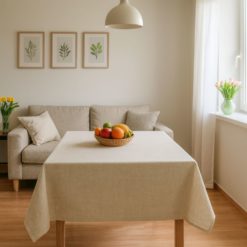 pellava sand kerni pöytäliina akryylipinnoitteella